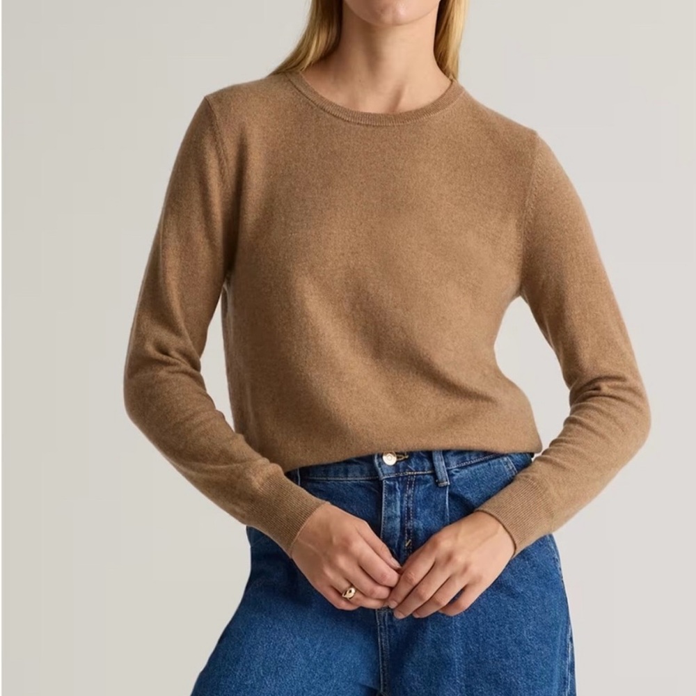 Quince 100% Mongolian Cashmere Sweater — Camel